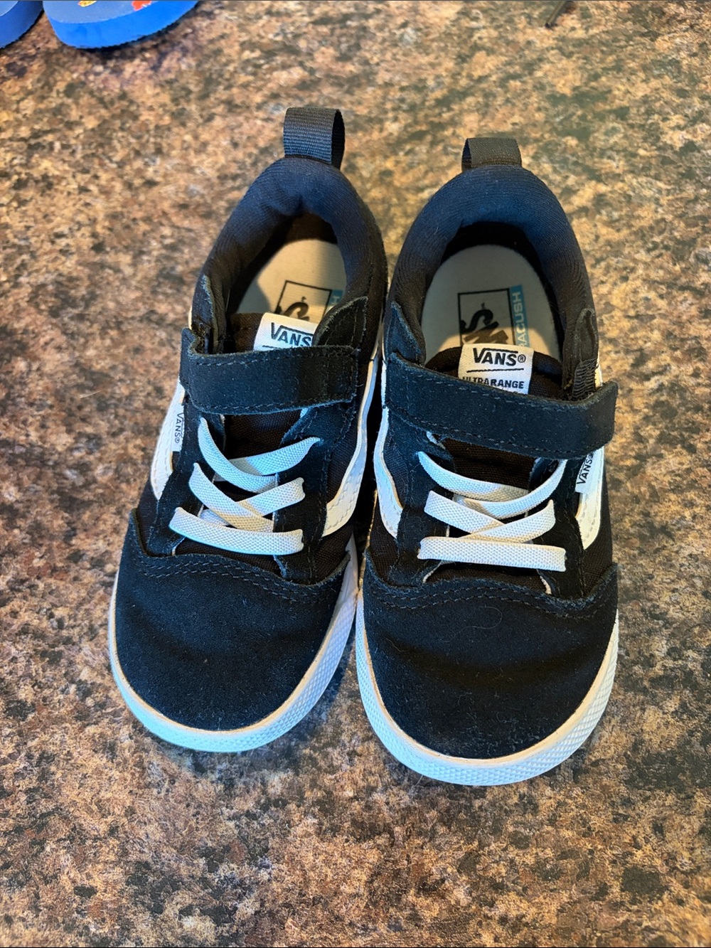 Vans Kids Black and White Low-Top Skate Sneakers